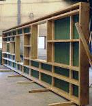 Mur à ossature bois dans l'atelier